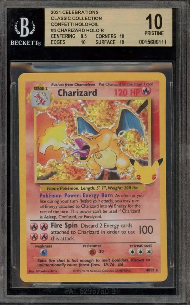 Pokemon Charizard Holo Celebrations Classic Coll. Holo 4 BGS 10 Pristine