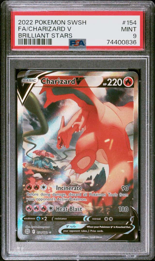 Pokemon Charizard V Brilliant Stars Full Alt Art 154 PSA 9 Mint