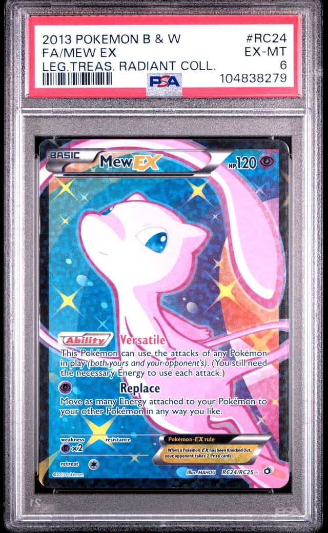 Pokemon TCG 2013 Legendary Treasures Mew EX RC24/RC25 Full Art Holo PSA 6