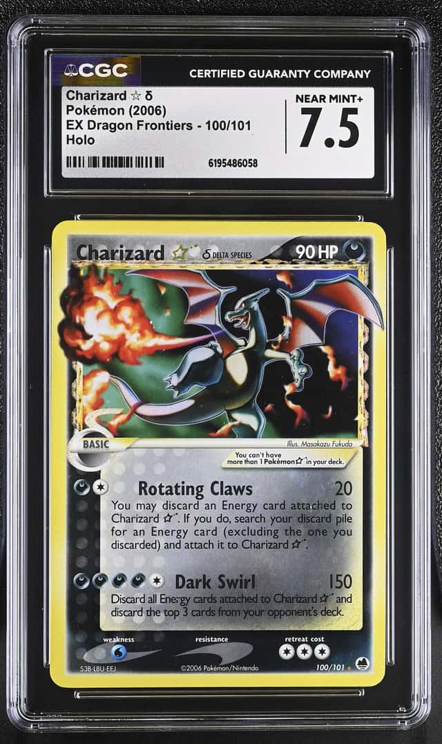 Pokemon Charizard Gold Star Holo EX Dragon Frontiers 100/101 CGC 7.5