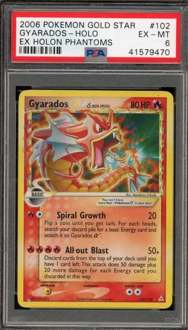 Pokemon Gyarados Gold Star Holo Holon Phantoms 102/110 PSA 6
