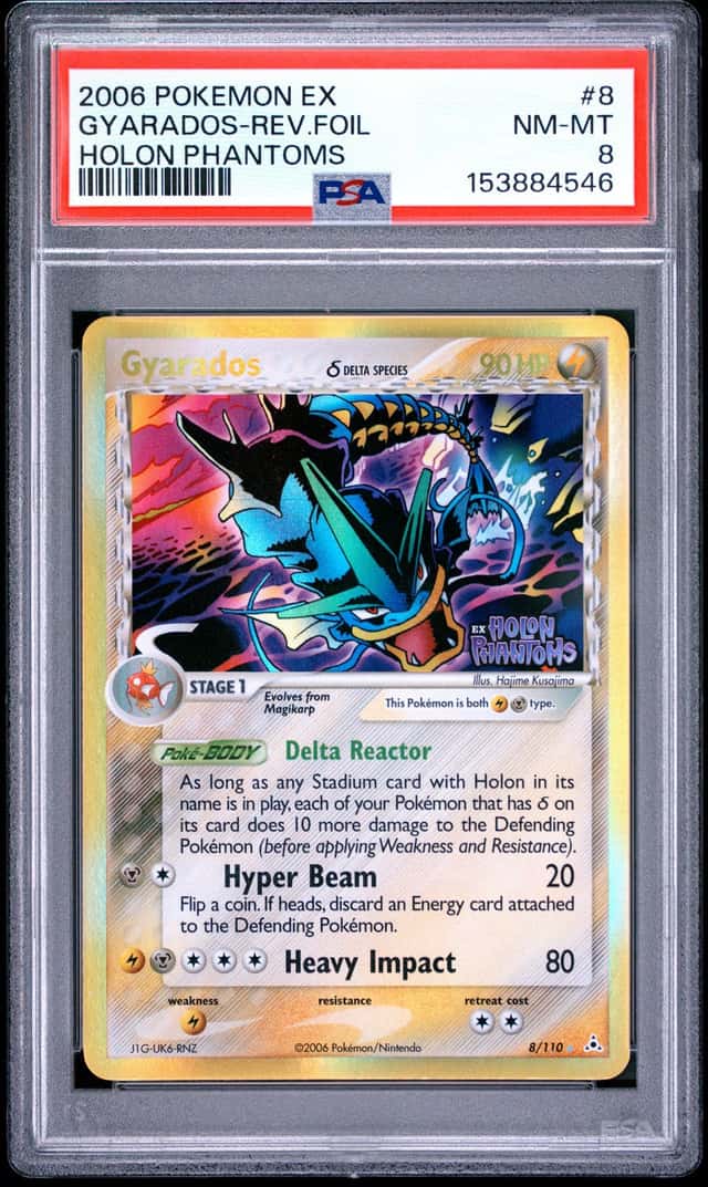 Pokemon Gyarados Reverse Holo EX Holon Phantoms 8/110 PSA 8