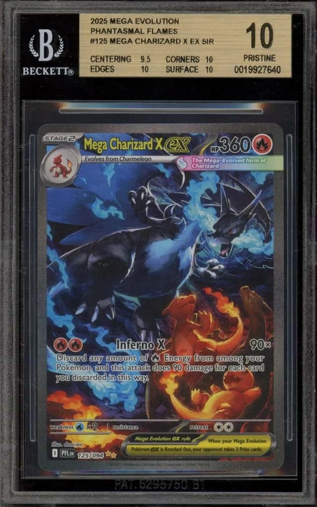 Pokemon Mega Charizard X ex SIR Phantasmal Flames 125 Bgs 10 Pristine