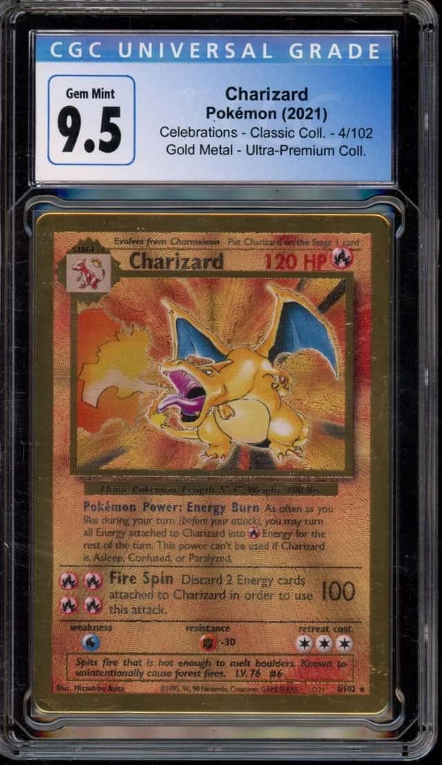 Pokemon Charizard Celebrations 4/102 Gold Metal Promo Ultra-Premium Coll. CGC 10