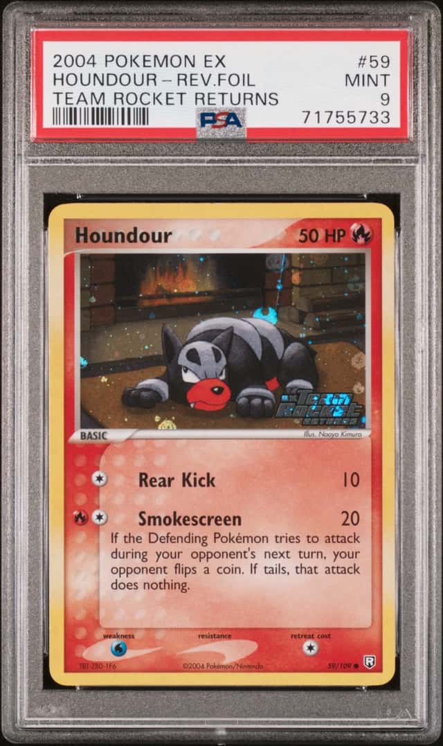 Pokemon Houndour Reverse Holo EX Team Rocket Returns 59/109 PSA 9 Mint