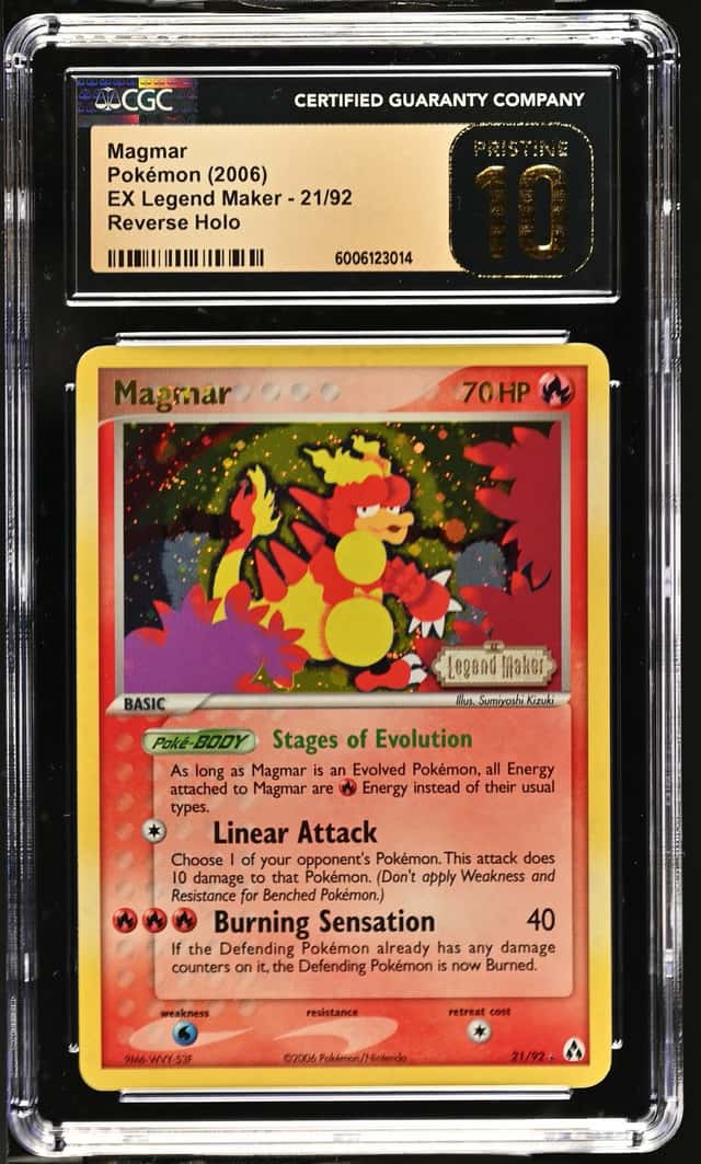 Pokemon Magmar EX Legend Maker Reverse Holo #21 CGC 10 Pristine