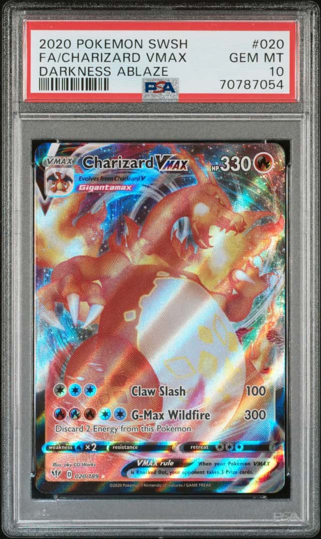 Pokemon 2020 SWSH Fa/ Charizard Vmax Darkness Ablaze #020 Psa 10 Gem Mint