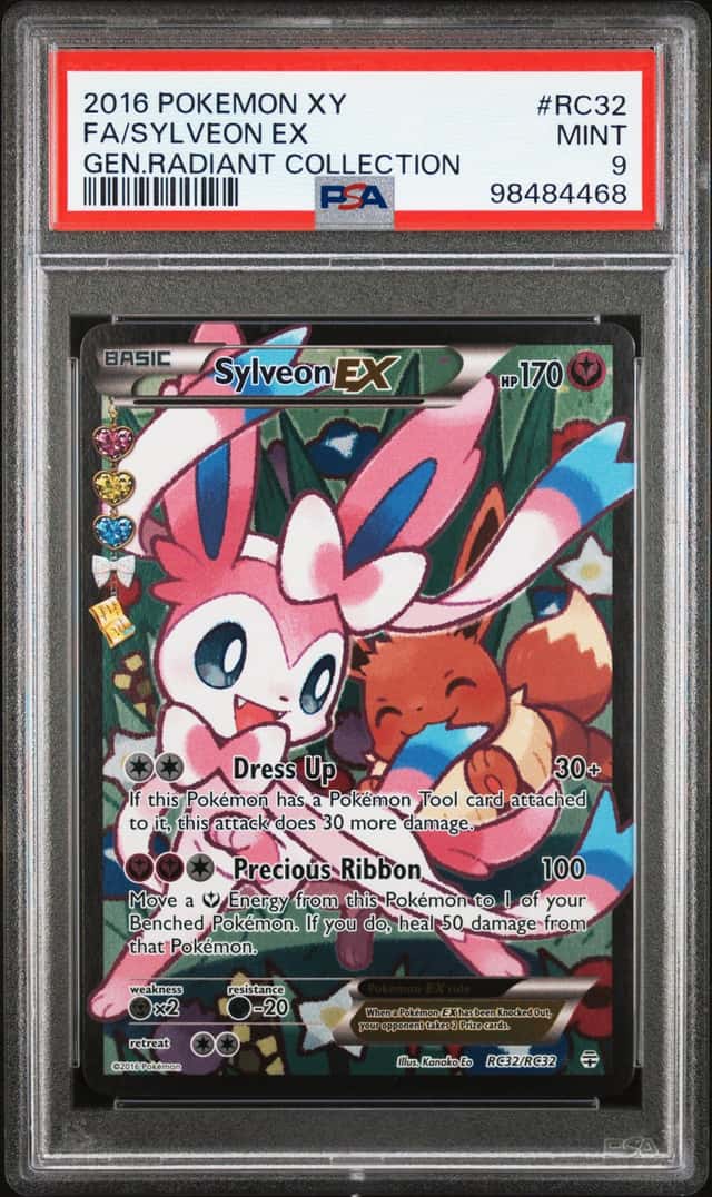 2016 POKEMON GENERATIONS RADIANT COLLECTION #RC32/RC32 SYLVEON EX FULL ART PSA 9