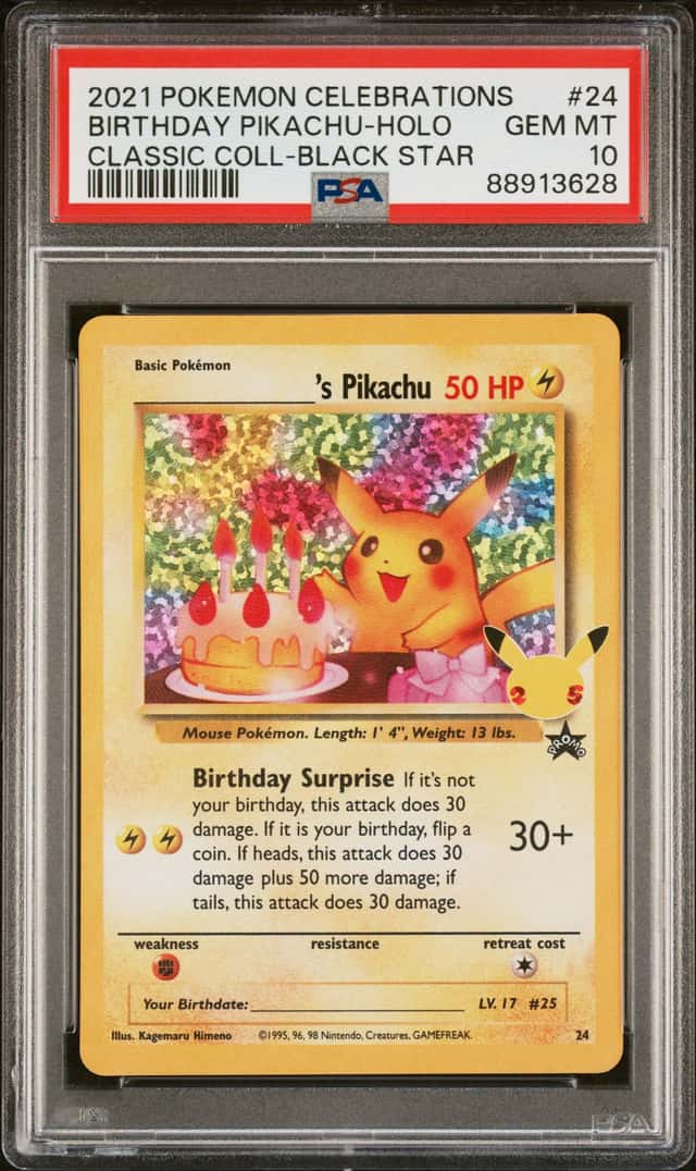2021 Pokemon SWSH Celebrations Birthday Pikachu Classic Collection #24 PSA 10