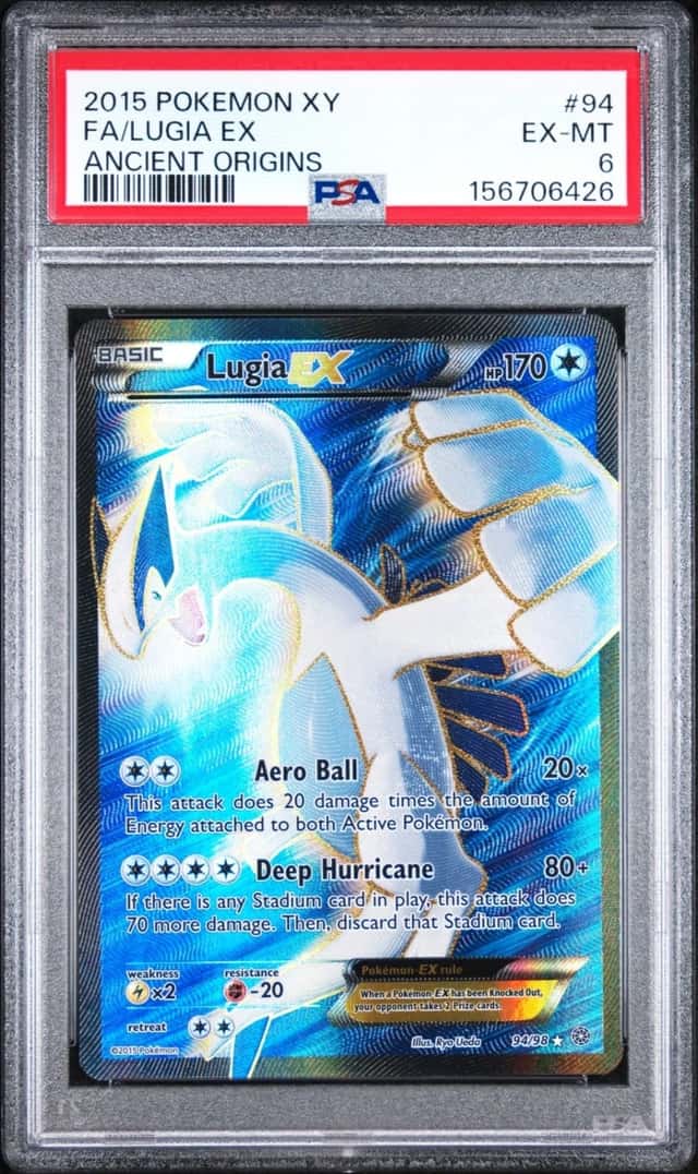 2015 POKEMON XY ANCIENT ORIGINS #94 FULL ART/LUGIA EX PSA 6