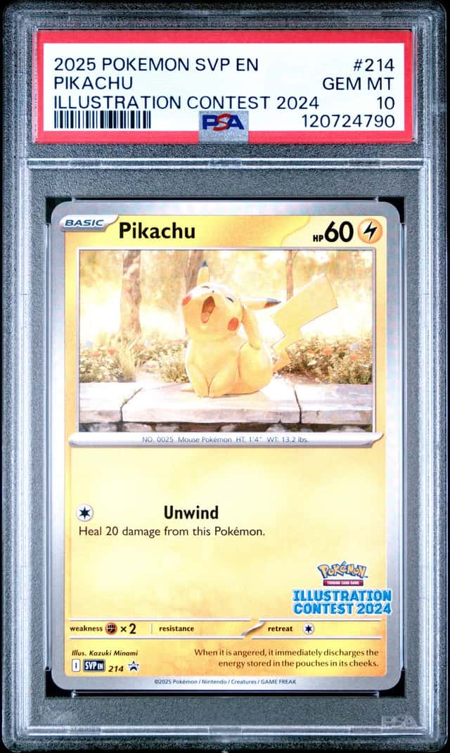 2025 Pokemon SVP EN Illustration Contest 2024 #214 Pikachu PSA 10 GEM MINT