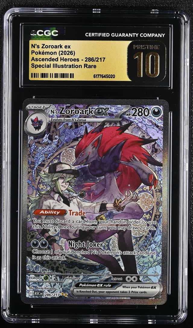 2026 POKEMON ASC EN N'S ZOROARK EX SPECIAL ILLUSTRATION RARE CGC 10 PRISTINE