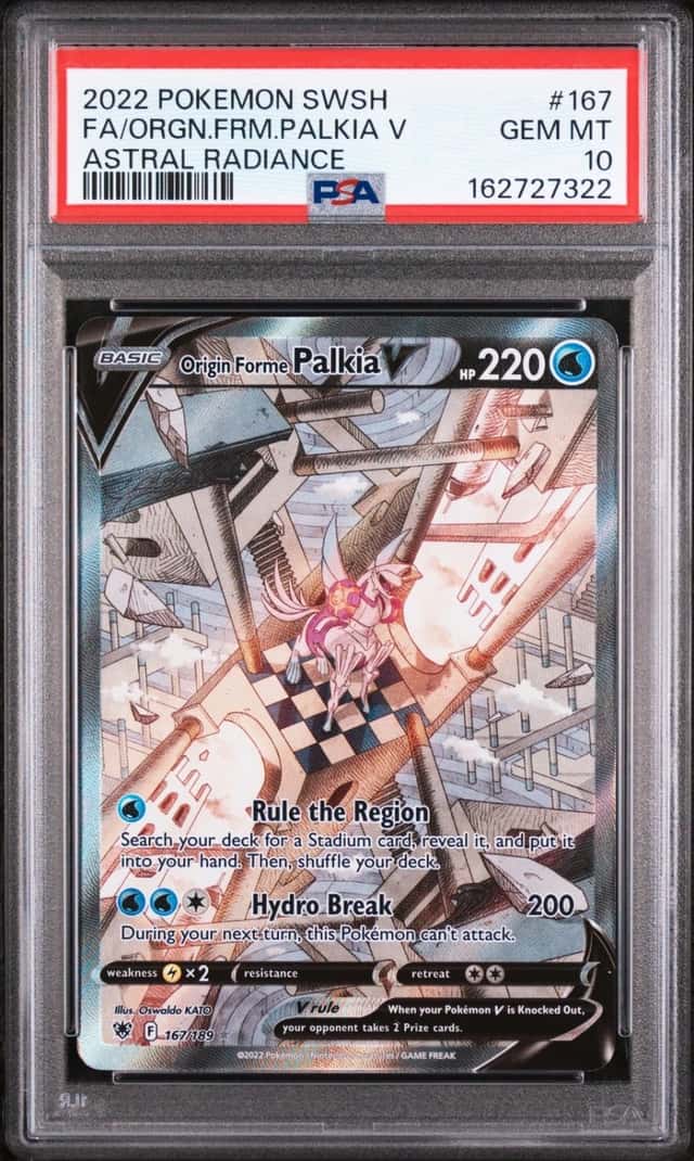 2022 POKEMON SWORD & SHIELD ASTRAL RADIANCE FA/ORIGIN FORME PALKIA V PSA 10