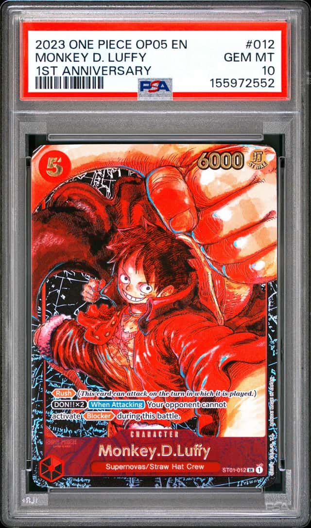 2023 ONE PIECE OP05 #012 AWAKENING OF THE NEW ERA MONKEY D LUFFY ALT ART PSA 10