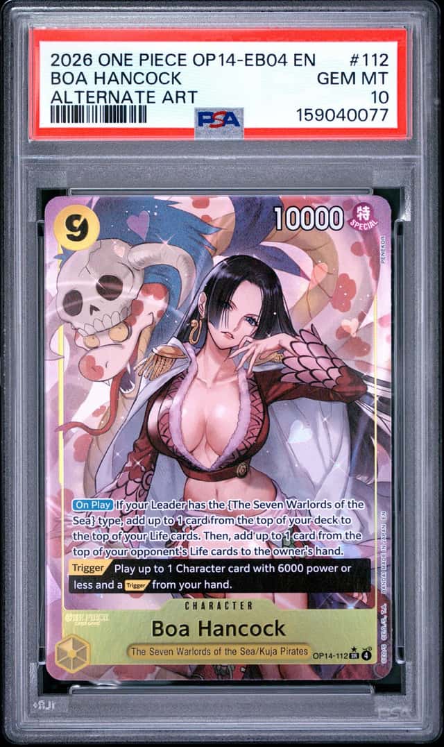 2026 ONE PIECE OP14-EB04-THE AZURE SEA'S SEVEN ALTERNATE ART BOA HANCOCK PSA 10