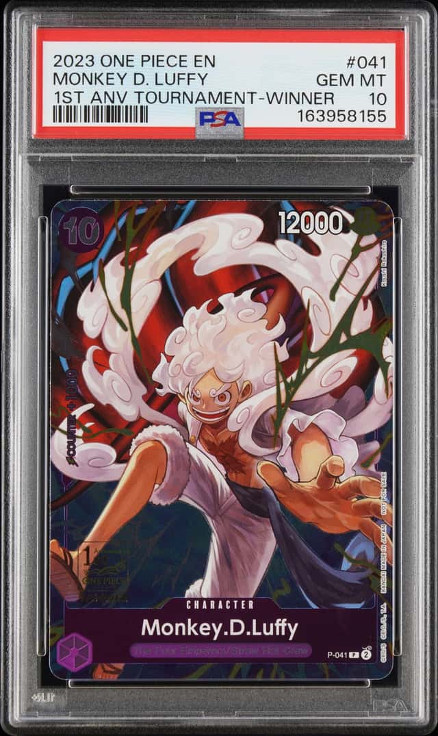 2023 One Piece EN 1st Anniversary Tournament Winner #041 Monkey D Luffy PSA 10