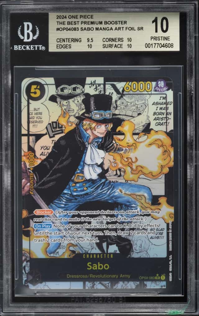 2024 One Piece Premium The Best Manga Art Sabo #OP04-083 BGS 10 PRISTINE