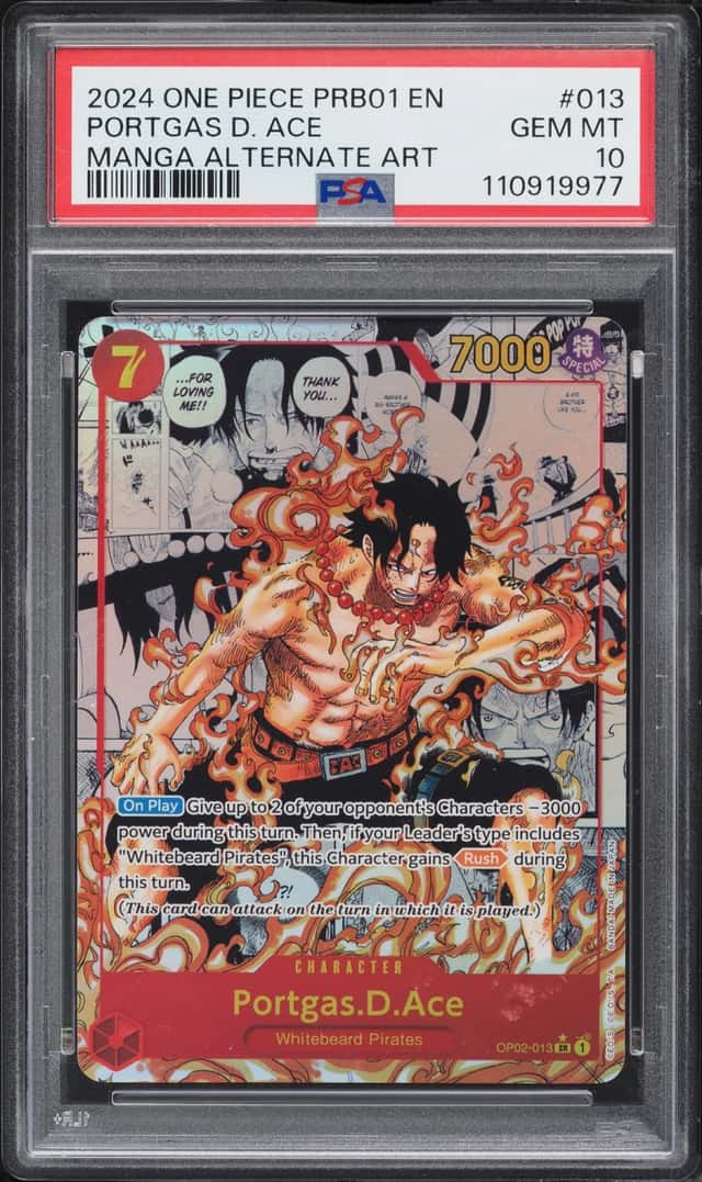 2024 One Piece Premium Best Manga Art Portgas D. Ace #OP02-013 PSA 10 GEM MINT