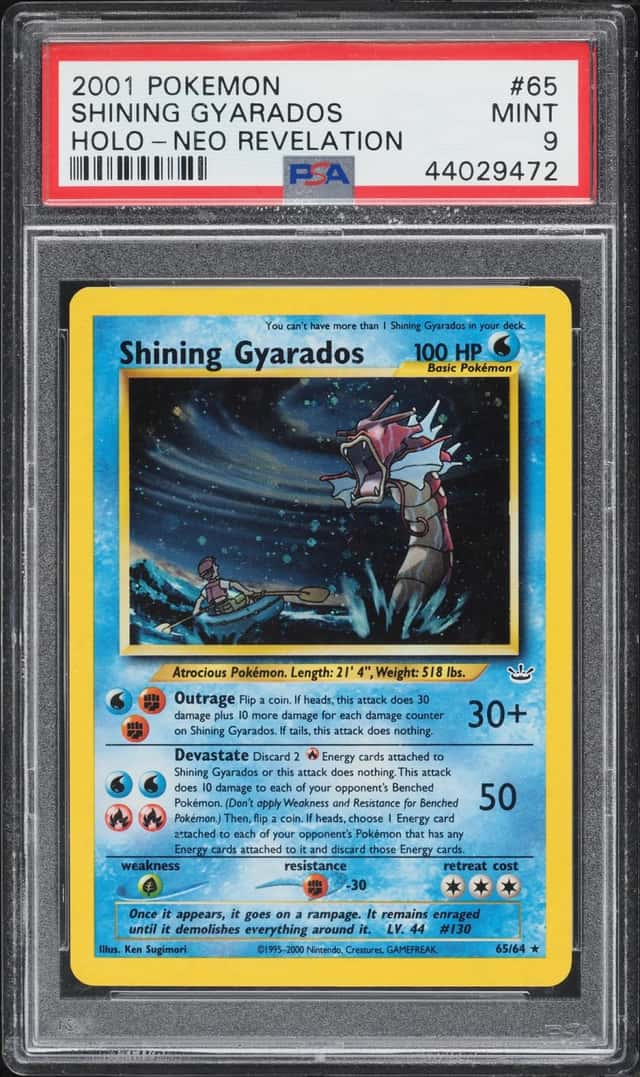 2001 Pokemon Neo Revelation Holo Shining Gyarados #65 PSA 9 MINT