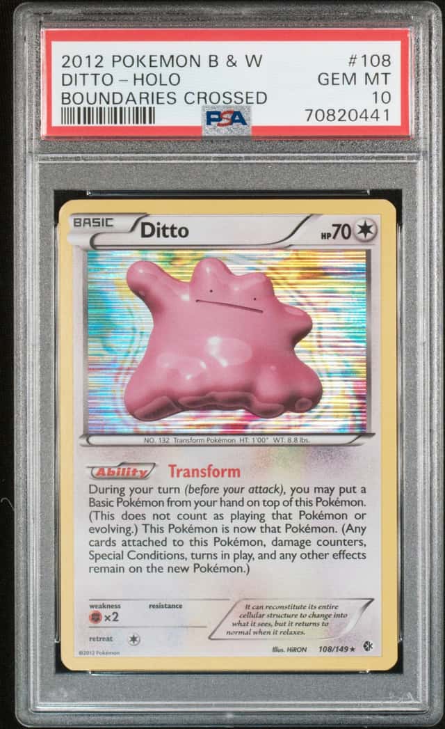 2012 Pokemon Black & White Boundaries Crossed Holo Ditto #108 PSA 10 GEM MINT