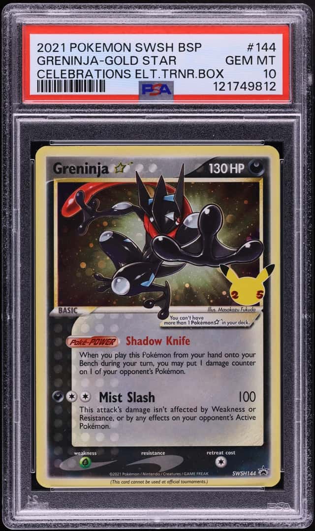 2021 Pokemon Sword & Shield Promo Celebrations ETB Holo Greninja Gold Star #144 PSA 10 GEM MINT