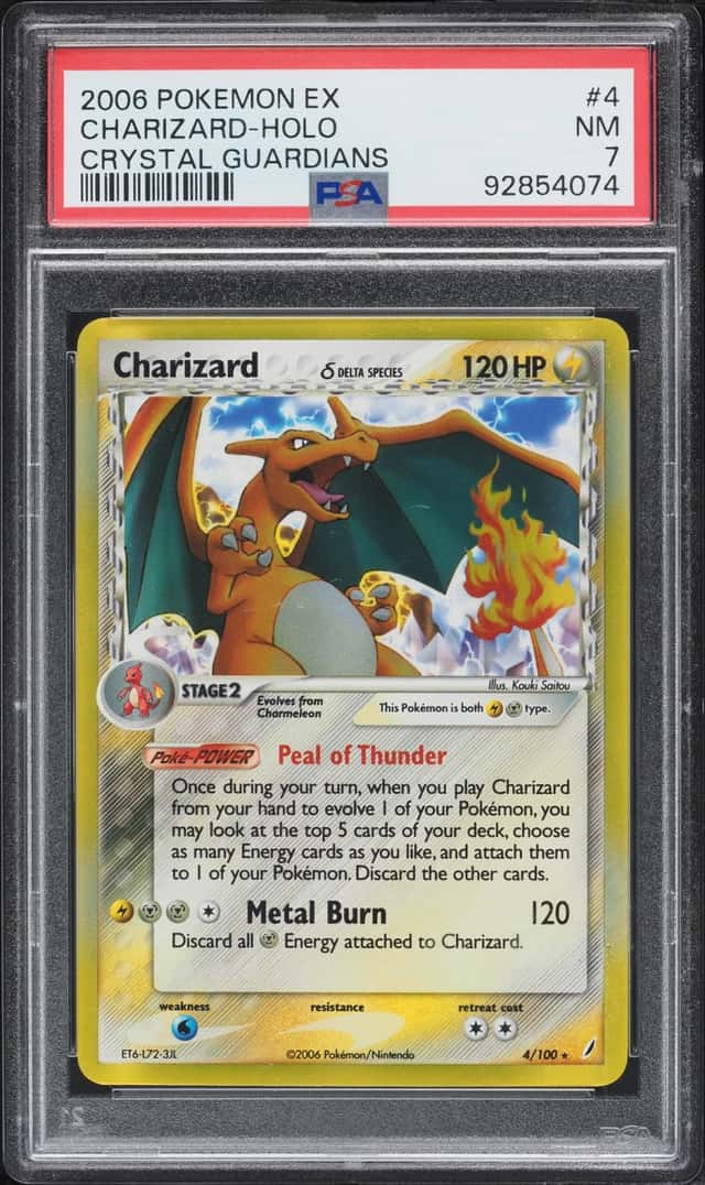 2006 Pokemon EX Crystal Guardians Holo Charizard #4 PSA 7 NRMT