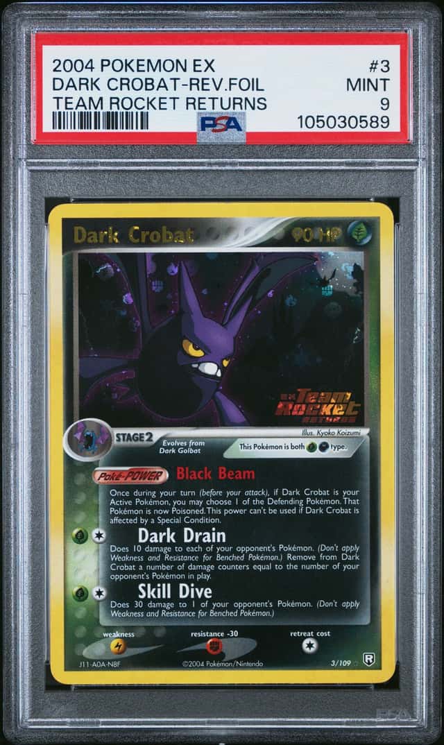 2004 Pokemon Ex Team Rocket Returns Reverse Foil Dark Crobat #3