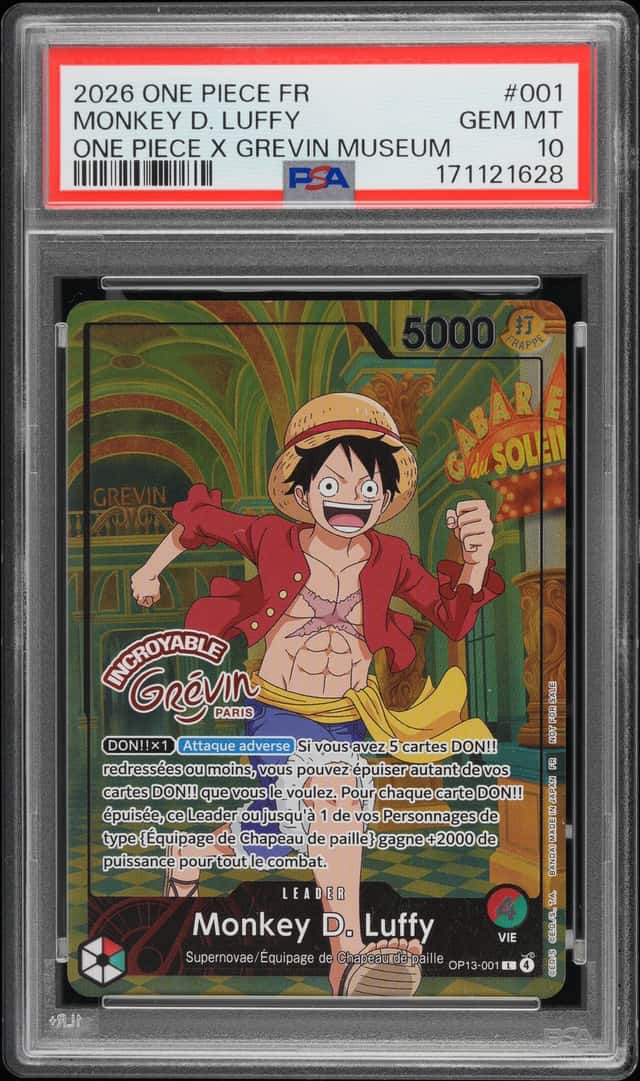 2026 ONE PIECE FRENCH PROMOS ONE PIECE X GREVIN MUSEUM MONKEY D. LUFFY PSA 10