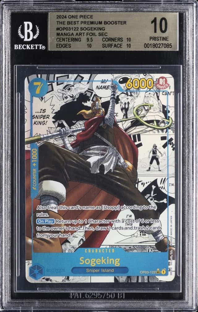 2024 ONE PIECE PILLARS OF STRENGTH MANGA ALTERNATE ART SOGEKING BGS 10