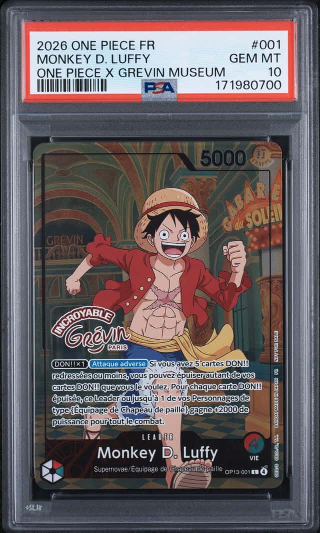 2026 ONE PIECE FRENCH PROMO #001 MONKEY D. LUFFY GREVIN MUSEUM PSA 10 17* CERT