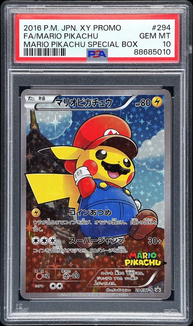 Pokemon XY-P Promos PSA 10 Mario Pikachu 294/XY-P JP Holo Full Art 2016