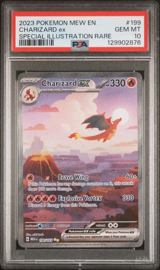 2023 POKEMON MEW EN-151 SPECIAL ILLUSTRATION RARE #199 CHARIZARD EX PSA 10