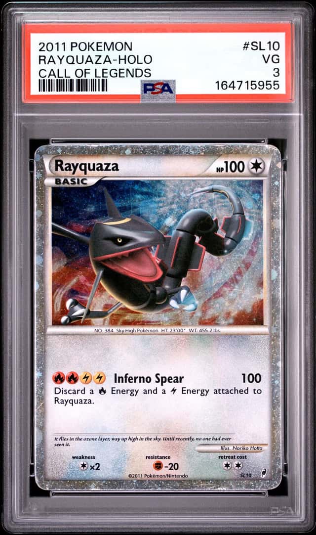 2011 POKEMON CALL OF LEGENDS #SL10 RAYQUAZA-HOLO PSA 3
