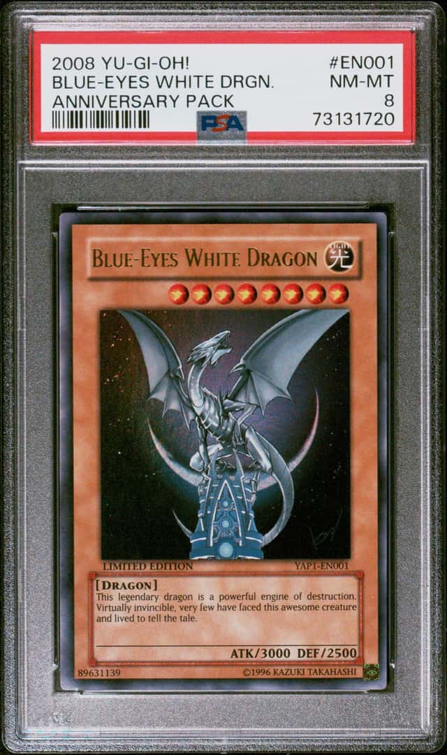 Blue Eyes White Dragon YAP1-EN001 Ultra Rare Kazuki Yugioh PSA 8 *720