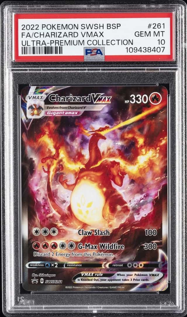 2022 POKEMON SWSH ULTRA-PREMIUM COLLECTION #261 FULL ART/CHARIZARD VMAX PSA 10