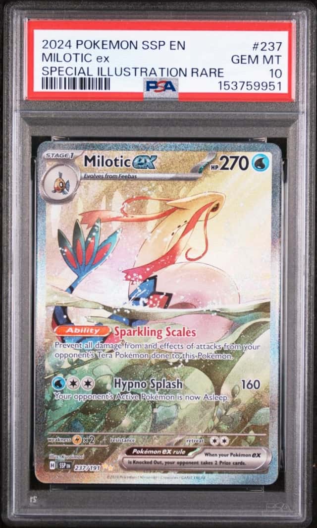 2024 POKEMON SURGING SPARKS SPECIAL ILLUSTRATION RARE #237 MILOTIC EX PSA 10
