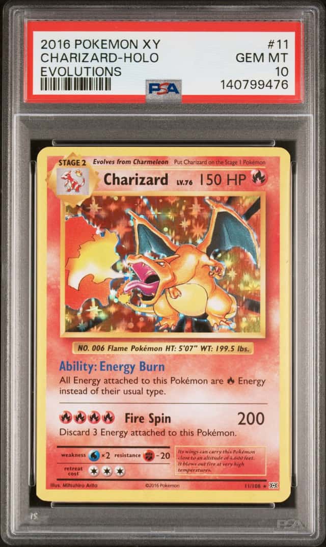 2016 POKEMON XY EVOLUTIONS #11 CHARIZARD-HOLO PSA 10