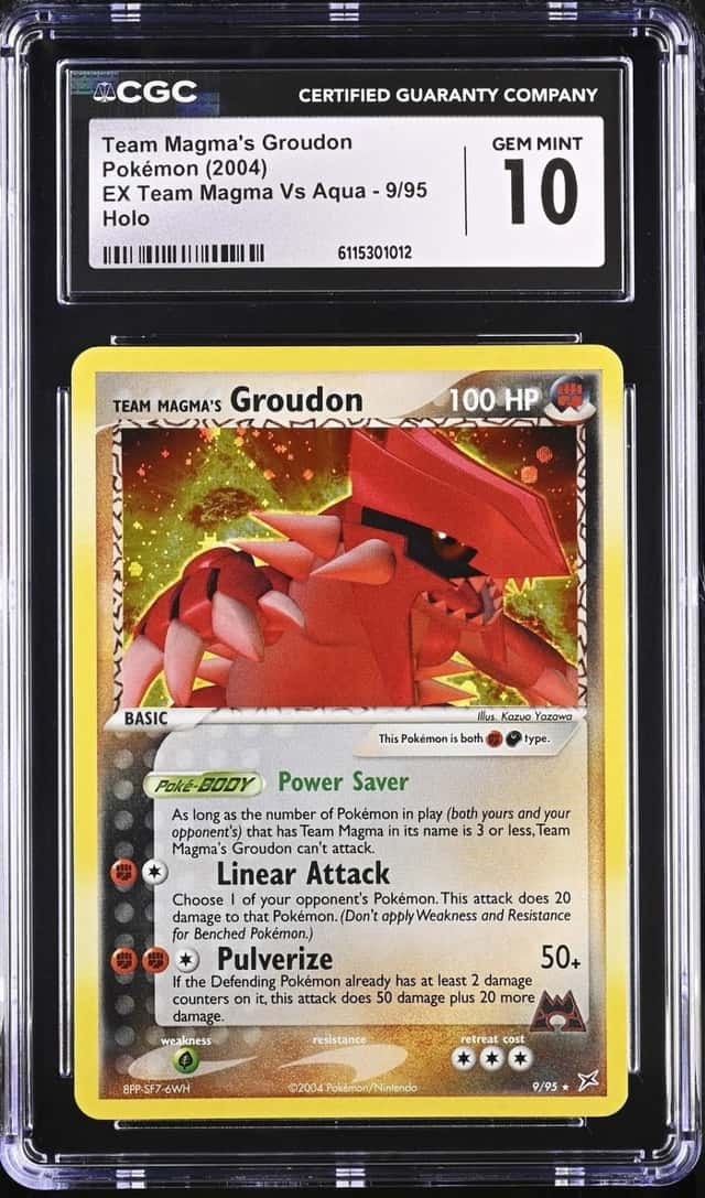 Pokemon Team Magma's Groudon EX Team Magma Vs Aqua 9/95 Holo CGC 10 Gem Mint