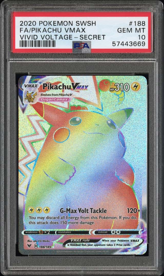 Pokemon Pikachu Vmax Vivid Voltage 188/185 Secret Rare PSA 10 Gem Mint