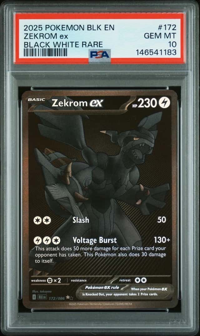Pokemon Zekrom ex Black Bolt 172/086 Black White Rare PSA 10 Gem Mint