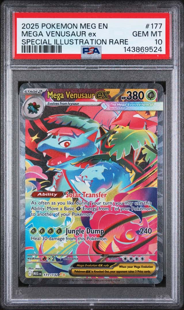 Pokemon Card - PSA 10 Mega Venusaur EX 177/132 - Mega Evolution SIR - GEM MT