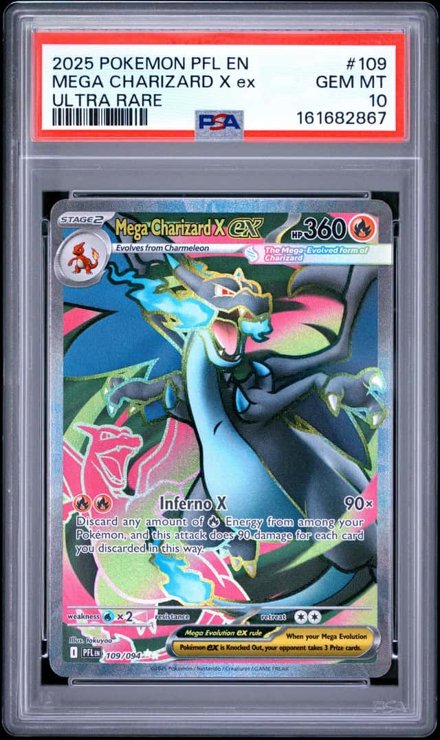 Pokemon Phantasmal Flames | Mega Charizard X EX Ultra Rare 109/094 | PSA 10