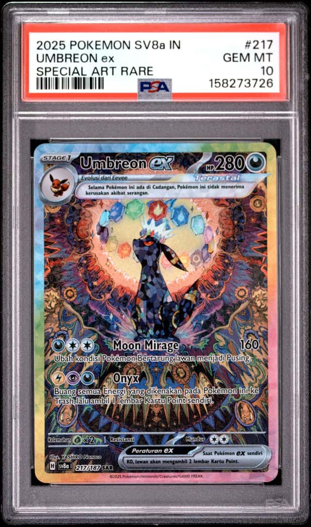 Umbreon ex SV8a IN #217/187 SPECIAL ART RARE - PSA 10