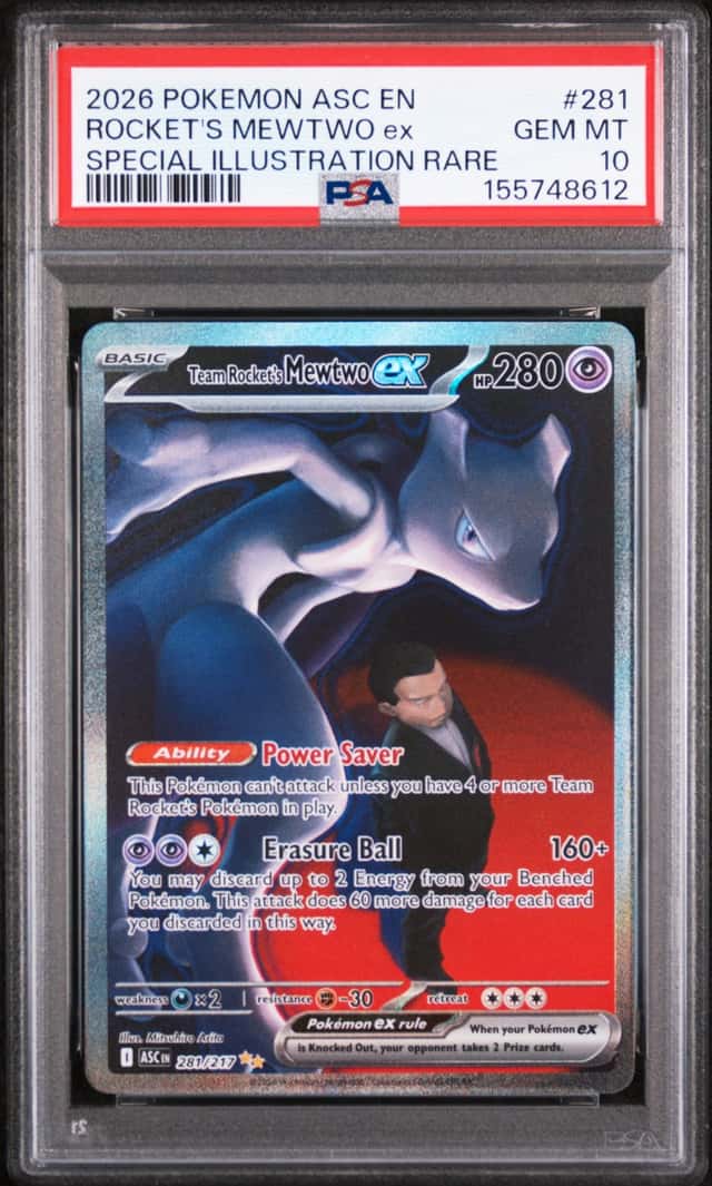 2026 POKEMON ASC SPECIAL ILLUSTRATION RARE #281 TEAM ROCKET'S MEWTWO EX PSA 10