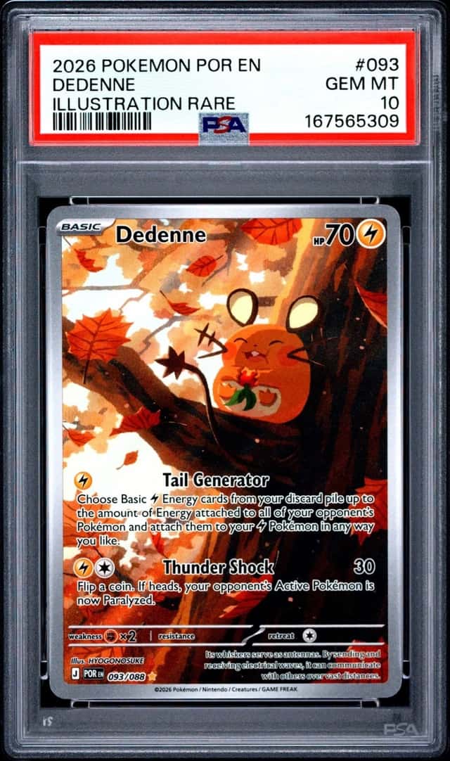 2026 POKEMON POR EN-PERFECT ORDER ILLUSTRATION RARE #093 DEDENNE PSA 10