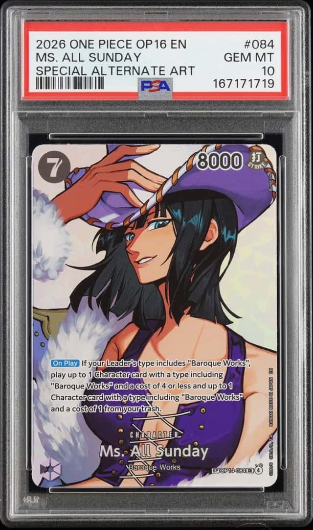 2026 ONE PIECE OP16-THE TIME OF BATTLE #084 MS. ALL SUNDAY PSA 10