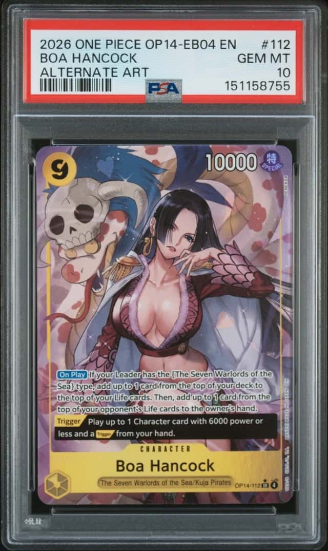 2026 ONE PIECE OP14-EB04-THE AZURE SEA'S SEVEN ALTERNATE ART BOA HANCOCK PSA 10