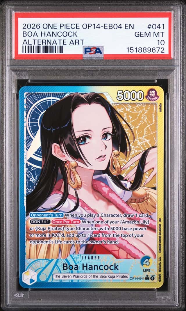 2026 ONE PIECE OP14-EB04-THE AZURE SEA'S SEVEN ALTERNATE ART BOA HANCOCK PSA 10