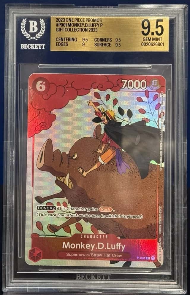 BGS 9.5 Monkey.D.Luffy Gift Collection 2023 P-001 One Piece Promotion Card