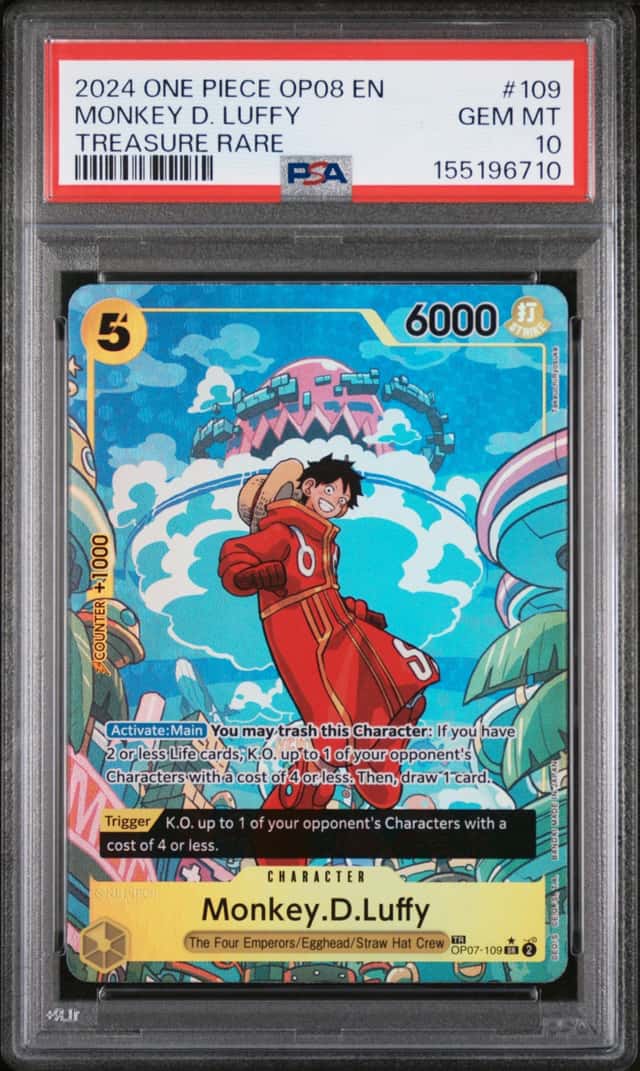 Monkey D Luffy Treasure Rare OP07-109 Two Legends Foil - PSA 10 GEM MT 💎